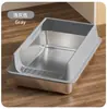Bandeja sanitaria abierta de acero inoxidable para gatos, caja de arena para gatitos, inodoro para mascotas, espacio amplio, borde alto, anti-salpicaduras, venta al por mayor de fabricante