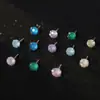Pendientes de Plata Pura S999 con Circonita de Corte Fuego Artificial Brillante Color Dopamina Diseño Suave Único Pendientes al por Mayor