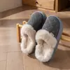 Pantuflas de Algodón Gamuzado con Patrón de Diamante y Suela Gruesa para Pareja 2026 Nuevas Otoño/Invierno Uso en Interiores Hogar Pantuflas Peludas Cálidas con Felpa Adicional