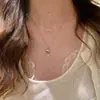 Colar Popular de Lírio-do-Vale do Xiaohongshu Pingente Gota d'Água Escovada com Diamante Brilhante Corrente para Clavícula Peça Única Fresca e Exquisita Dropshipping