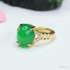 Anillo de Calcedonia Verde Emperador de Hielo de Guan Yu Ágata Anillo para Dedo Joyería Fábrica Venta al por Mayor y Entrega S4012602