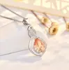 Colar de Pedra Preciosa Gota de Água de Luxo para Mulheres, Corrente Clavícula de Prata Versátil, Pingente de Cristal de Design de Nicho de Alta Qualidade, Suprimento para Transmissão ao Vivo