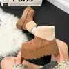 Botas de Nieve Gruesas para Mujer que Aumentan la Altura 2026 Nuevo Estilo de Invierno Cálidas Forradas de Felpa Botines Cortos de Piel Moda Ugly-Cute Cabeza Grande Zapatos de Algodón