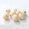 Accesorios para joyería de cuentas con hilo de madera punto 12-22 mm cuenta de tornillo Corazón de oveja Madera de loto hilo fino cuenta redonda fabricantes lote