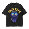 Camiseta Gráfica Saja Boy Kpop Cazador de Demonios Estampado Harajuku Camiseta Lavada Vintage Unisex Oversized Verano Corta