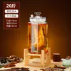 Botella de Vidrio para Remojar Vino, Tarro Medicinal de Ginseng para Vino, Tarro de Vino, Juego de 5 kg con Grifo, Tarro Sellado Engrosado de Alta Gama, Botella Especial para Vino