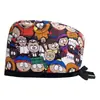 Gorro Quirúrgico Estampado de Algodón Ajustable Bolsa para Cabello Largo de Mujer Gorro Dentista Clínica Dental Gorro Esmerilado Comercio Exterior para Hombres