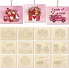 Conjunto de Ferramentas de Pintura Infantil Decoração Pendurada de Madeira para Pintura Molde de Pintura Conjunto de Pintura Colorida DIY