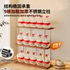 Estante para flores de acero inoxidable, estante de almacenamiento multifuncional de pie para uso doméstico, estante de drenaje multicapa para exhibir macetas en el balcón