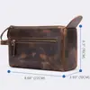 Bolso de Mano de Cuero Crazy Horse para Hombre, Neceser de Cuero Genuino, Piel de Vaca de Capa Superior Retro, Bolsa de Almacenamiento Multifuncional de Gran Capacidad, Venta al por Mayor