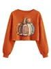Rugby Calabaza Hoja de Arce Amazon Wish Estación Independiente Moda Casual Divertido Sudadera Corta con Capucha para Mujer