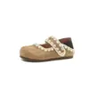 Zapatos de suela gruesa, zapatos estilo Birkenstock, mules de punta cerrada para mujer, nuevos zapatos Mary Jane bordados estilo Birkenstock otoño 2026