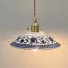 Novo Lustre Americano Transfronteiriço de Latão e Cerâmica, Simples e Elegante para Pousadas, Entradas, Balcões de Bar, Cabeceiras de Cama e Lojas de Roupas