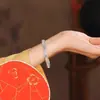 Pulsera de Plata Pura 9999 Estilo Chino Nuevo Tallada Moneda Sólida Cerrada Moda Dinero Múltiple Pulsera de Plata para Mujer