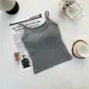 Camisola de color sólido para otoño e invierno con tirantes finos de tela cepillada, espalda hermosa y copas incorporadas, chaleco cálido push-up de copa fija para mujer