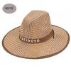 Sombrero de Paja de Vaquero Occidental Sombrero para el Sol Sombrero de Ala Ancha para Pesca Sombrero Plano de Vaquero para Exteriores Sombrero de Paja para Protección Solar