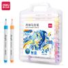 Marcador de Color Deli HM108-24 Marcador Acrílico Tinta a Base de Agua Fluida Marcador Aleatorio para Pintura DIY