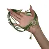 Corriente Primaveral NotasVerde de Verano Collar de Flor de Perlas Multicapa Estilo Bosque Vintage Cadena para Clavícula Gargantilla