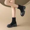 Botas Martin de estilo británico de moda para Primavera/Otoño 2026, ajuste ceñido, botines con suelas gruesas, elásticos, que aumentan la altura, zapatos de vestir de moda para mujer