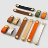 Maçanetas de Latão Colorido com Alças de Couro para Portas de Guarda-Roupa, Maçanetas de Couro, Maçanetas para Caixas de Armazenamento em Material de Couro, Venda Direta do Fabricante