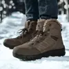 Novos Sapatos de Inverno para Exterior para Homens, Botas de Neve com Pele Integrada, Botas de Caminhada Esportivas, Sapatos de Algodão com Veludo Plus, Sapatos Casuais