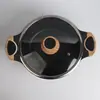Panela de molho mármore fundo duplo alumínio fundido panela de sopa frigideira rechaud panela multifuncional fogão de indução gás universal