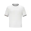 Camiseta de punto de canalé transpirable de manga corta con bloques de color, estilo veraniego nuevo, top casual versátil ajustado para el verano