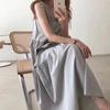 Chic Coreano2026 Nuevo Estilo de Verano Vestido Falda de Pastel Patchwork Elegante Discretamente Estilo Chaleco Largo por Encima de la Rodilla para Mujer