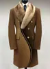 Outono e Inverno Europeu e Americano Novo Masculino Lã Lapela Cor Sólida Comprimento Médio Bolso Casual Roupa Externa Jaqueta Masculina