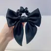 Acessórios de Cabelo para Celebridades da Internet Estilo Coreano Laço Doce Preto de Cauda Longa Corda de Cabelo Cabeça de Bola de Menina Rabo de Cavalo Alto Argola de Cabelo de Intestino Grosso Grande