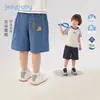 Calça Infantil Jellybaby Shorts de Verão para Crianças Roupa de Verão para Bebês Jeans Macio Casual de Verão para Crianças