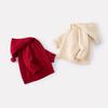 Suéter con Capucha Espeso Forrado de Felpa para Bebés y Niños Pequeños, Nuevo Estilo Invierno 2025, Tejido de Punto Cálido de Color Sólido, Elegante y Versátil