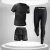 Roupa Esportiva Fitness Conjunto Roupas Modeladoras Masculinas Primavera Outono Inverno Roupas Apertadas Roupa Esportiva Conjunto de Secagem Rápida Roupa de Treino
