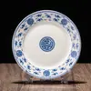 Juego de vajilla Fushou transfronterizo olla azul tetera Wufu Wanshou cuenco sancai tapa para té perfumado cuenco para arroz plato de arroz con palabras