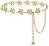 Cadena de Cintura Exquisita de Aleación de Oro con Forma de Hoja Europea y Americana para Mujer, Cinturón Metálico para Ropa, Cadena de Cintura Simple y de Moda, Decoración de Cintura de Comercio Exterior