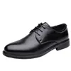 Picapinos Primavera y Otoño Nuevo Estilo Versión Coreana de Moda Zapatos Casuales de Cuero Estilo Británico Zapatos para Hombre Transpirables Suela Suave Cómodos Zapatos para Trabajar y Viajar