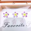 Accesorios de arte para uñas florales de moda, pendientes de botón de flor de cinco pétalos en degradado súper de hada, decoraciones para uñas 3D de resina para DIY al por mayor