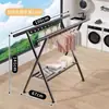 Perchero de ropa en forma de X, perchero de pie, extra grueso, no requiere instalación, perchero a prueba de viento para exteriores, tendedero multifuncional para balcón