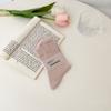 Meias Largas de Novo Estilo Outonal Lisas Série Rosa Menina Primavera Cano Médio Antibacterianas Estilo Japonês Rosa Versátil Cor Sólida Meias Lua