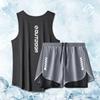 Traje de Fitness para Hombre Maratón Atletismo Verano Estudiante de Secundaria Baloncesto Shorts de Entrenamiento Camiseta Playa Holgado