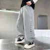 Calça de Moletom Esportiva para Meninos 2026 Nova Coleção Primavera e Outono Calça Longa Wide-Leg para Crianças Maiores, Calça Casual Estilosa para Meninos