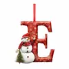 Producto Nuevo Transfronterizo 26 Letras Muñeco de Nieve Bebé Colgante de Navidad Árbol de Navidad Plano Acrílico Colgante Decoración del Hogar