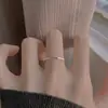 Anillo de bambú cuadrado para caminar, anillo de plata de ley S925 para mujer, simple, moderno, versátil, diseño de nicho, anillo fino, anillo abierto, anillo índice