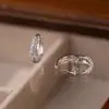 Pendientes de Gota de Agua Hielo Triturado Estilo Coreano Lujo Ligero Gama Alta para Mujer, Pendientes de Clip para Oreja Versátiles Personalidad Temperamento Retro Micro-Incrustados