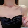 Gargantilla con diamantes completos, collar sencillo y versátil con personalidad, cadena de clavícula, collar de moda al por mayor para mujer