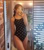 Traje de baño Retro de Punto de Ola Racing Profesional para Mujer Delgado Sexy Color de Contraste Espalda Hermosa Deporte Estudiante Clase de Natación Entrenamiento Traje de Baño