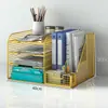Prateleira de Arquivo de Grade de Ferro Multicamada para Mesa Organizador em Camadas para Documentos A4 Cesta Organizadora de Pastas de Arquivo para Escritório