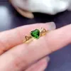 Venta al por mayor de fábrica Popular Anillo de Diopsido Natural Plata S925 Incrustado con Piedra Principal 5*5 Joyería de Lujo Venta Directa de Fábrica