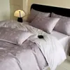 Juego de cuatro piezas de jacquard gofrado de algodón puro de 60 hilos, jacquard teñido en hilo de alta densidad 100% algodón, lujo ligero para uso doméstico, venta al por mayor de fábrica