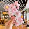 Grampo de cabelo infantil de pelúcia para outono e inverno, acessórios de cabelo de amor, flores de lã não machucam o cabelo, grampo de cabelo com laço fofo tudo incluído, adorno de cabeça